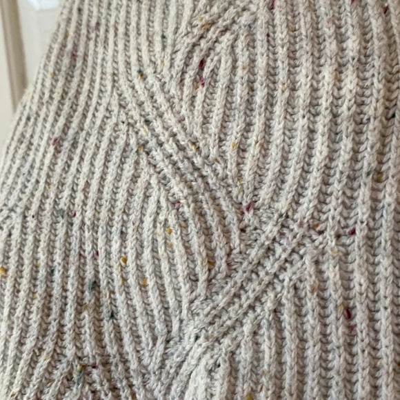 J. Jill Cable Knit Confetti Cream Tunic Sweater Ivory Size Small Braided Coastal - Picture 4 of 7